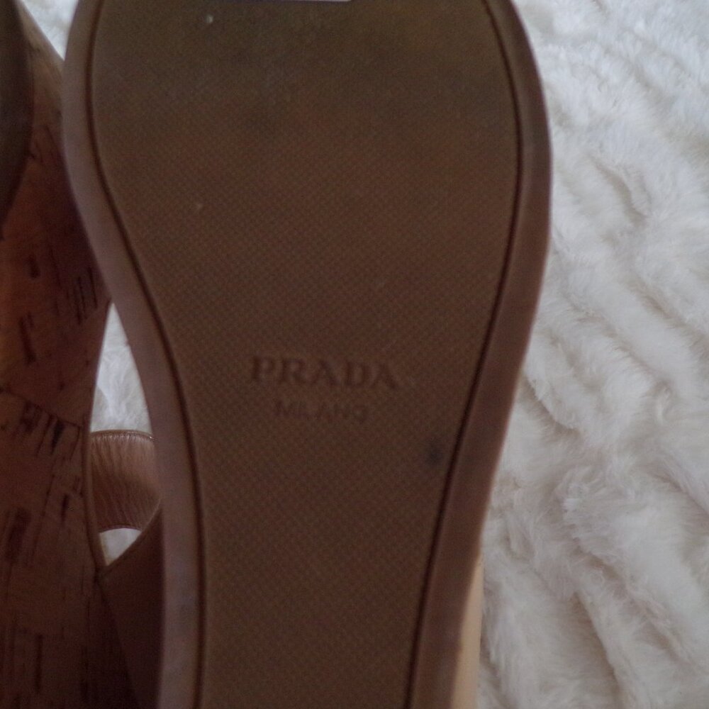 Prada authentic Beige platform sandals 40 Summer Y2k - Picture 12 of 14